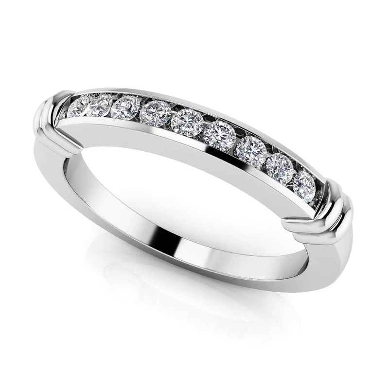 Channel Belt Diamond Band In Lab-Grown Diamond  with 0.18 ct.(finished) 1.6mm