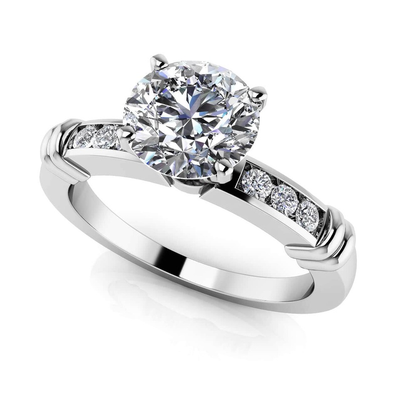 Channel Belt Lab-Grown Diamond Engagement Ring with 0.62 ct. (0.50 ct. center diamond)