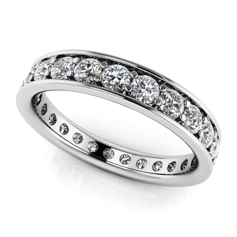 Classic Single Row Eternity Lab-Grown Diamond Ring with 0.59 ct.(finished) 1.5mm