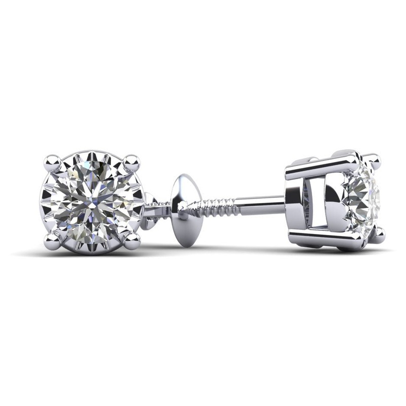 Diamond Crown Lab-Grown Diamond Stud Earrings with 0.82 ct.(finished) 4.75mm