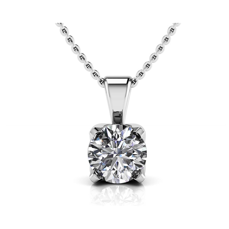 Enchanted Tulip Lab-Grown Diamond Pendant with 0.25 ct.(finished) 4mm