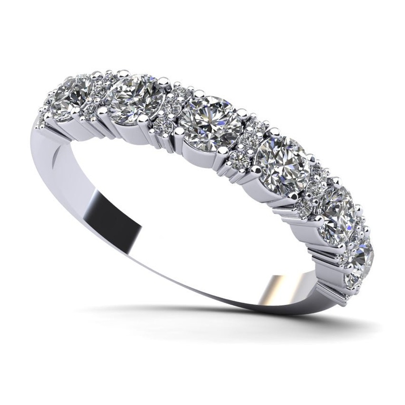 Exquisite Expression Lab-Grown Diamond Anniversary Ring with 0.95 ct.(finished) 1mm, 3.3mm