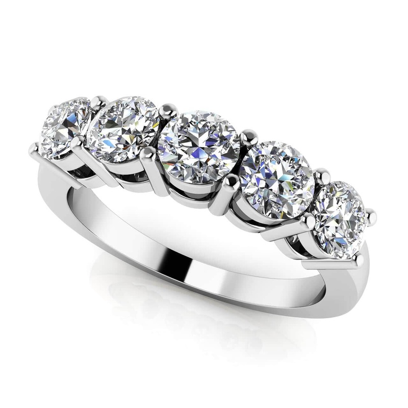 Five Across ab-Grown Diamond  Band with 0.53 ct.(finished) 3mm