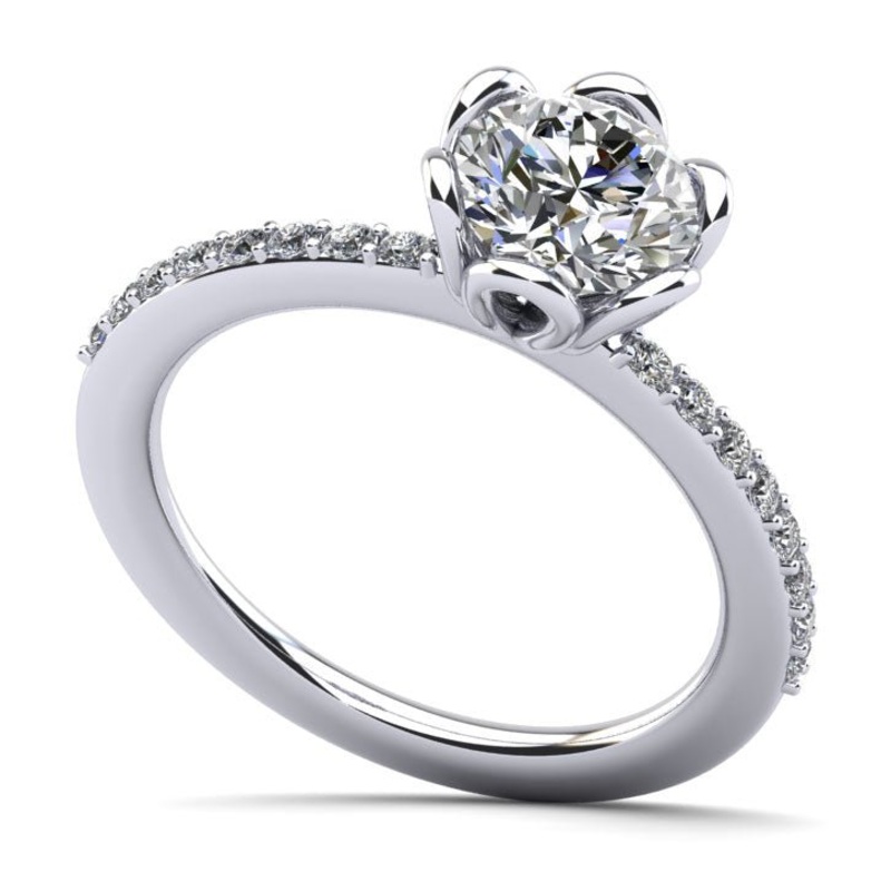 Floral Fancy Lab-Grown Diamond Engagement Ring with 0.63 ct. (0.50 ct. center diamond)