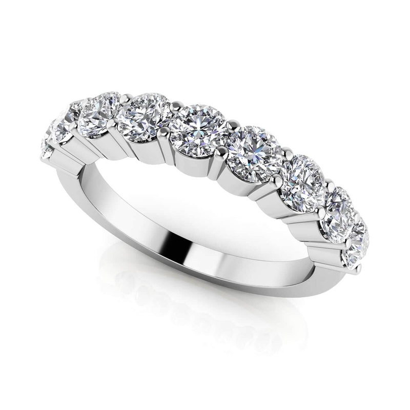 Gleaming Brilliance Lab-Grown Diamond Anniversary Ring with 1.04 ct.(finished) 3.1mm