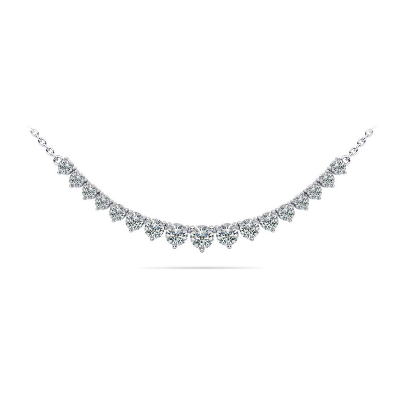 Graduated Red Carpet Diamond Necklace With Chain Lab-Grown Diamond  with 1.10 ct.(finished)