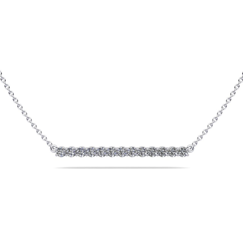 Modern Straight Line Lab-Grown Diamond Pendant with 0.78 ct.(finished) 2.5mm