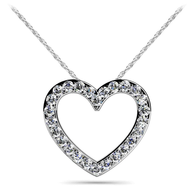 Perfect Diamond Heart Lab-Grown Diamond Pendant with 0.45 ct.(finished) 1.5mm