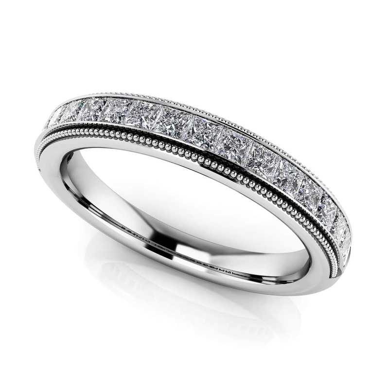 Princess Bride Milgrain Anniversary Band Lab-Grown Diamond  with 0.47 ct.(finished) 1.5mm