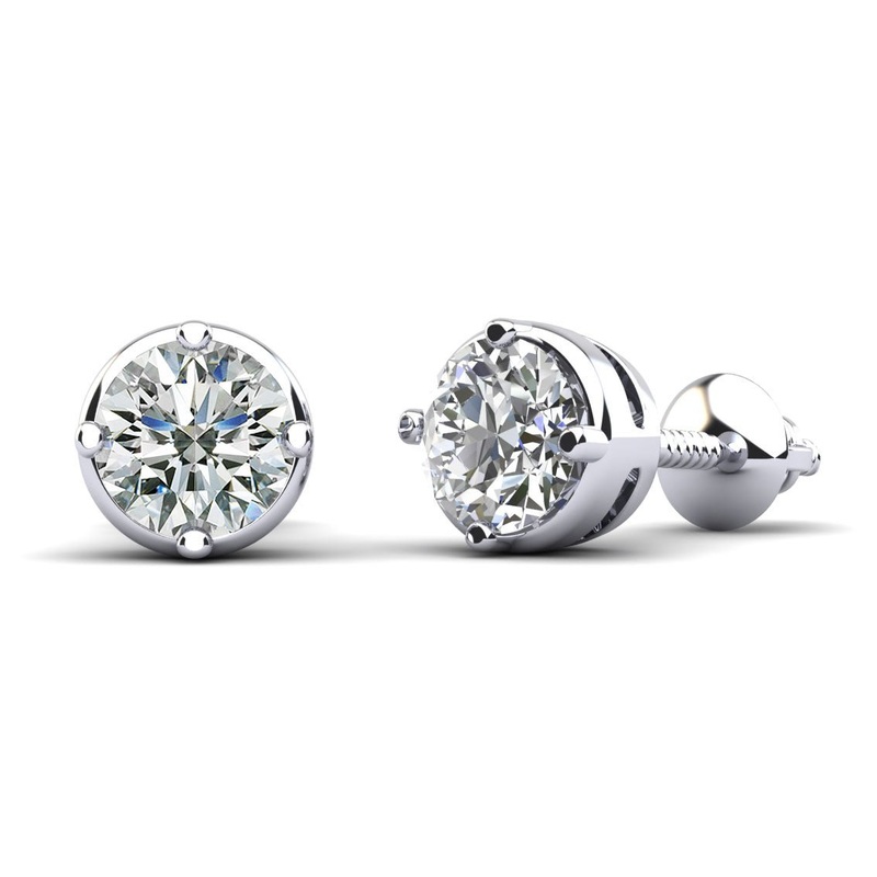 Prismatic Lab-Grown Diamond Stud Earrings with 1.00 ct.(finished) 4mm