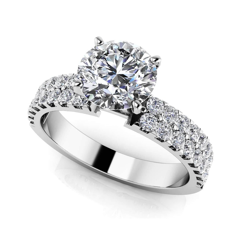 Sea Of Diamonds Lab-Grown Diamond Engagement Ring with 0.98 ct. (0.50 ct. center diamond)