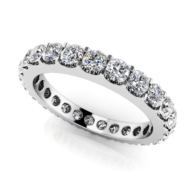 Shared Prong Diamond Eternity Band Diamond  with 0.60 ct.(finished) 1.5mm
