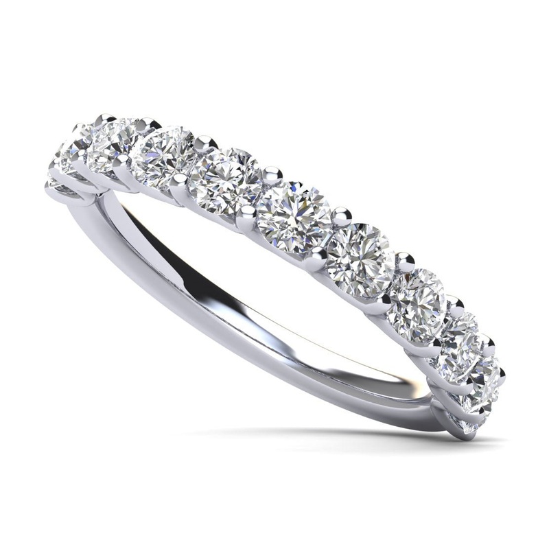 Sparkle Brilliant Round Lab-Grown Diamond Anniversary Ring with 0.66 ct.(finished) 2.5mm