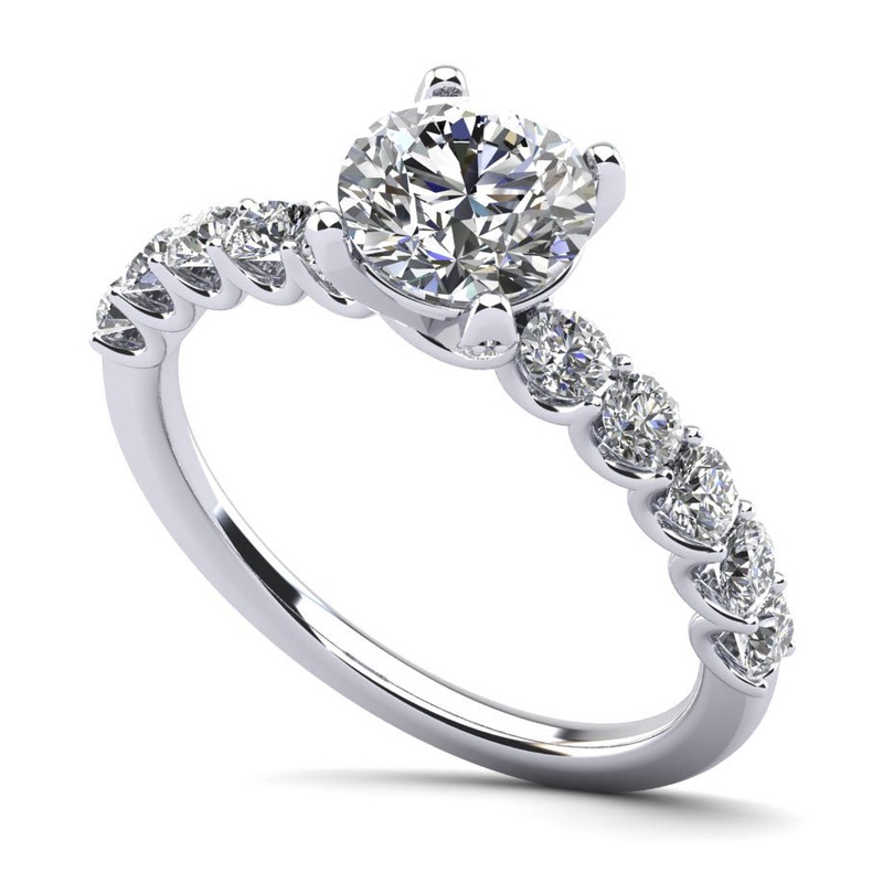 Sparkle Brilliant Round Lab-Grown Diamond Engagement Ring with 1.16 ct. (0.50 ct. center diamond)