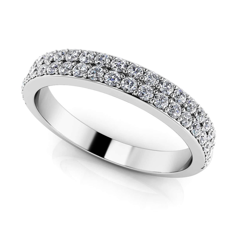 Splendid Romance Double Row Diamond Wedding Band Lab-Grown Diamond  with 0.42 ct.(finished) 1.3mm