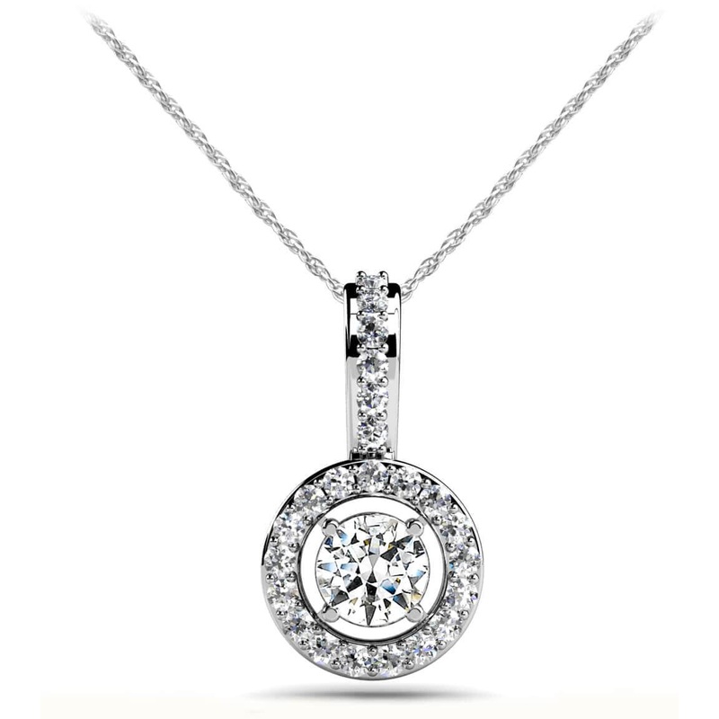 Stylish Diamond Circle Lab-Grown Diamond Pendant with 0.34 ct.(finished) 1.1mm, 3.5mm