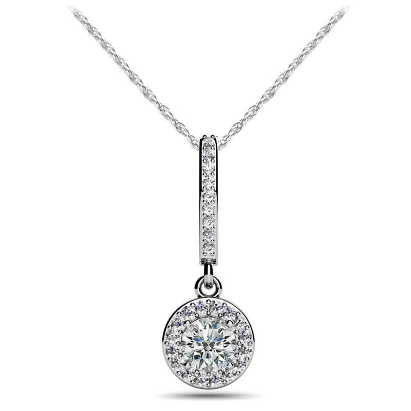 Surrounded With Love Diamond Drop Lab-Grown Diamond Pendant with 0.38 ct. (0.25 ct. center diamond)