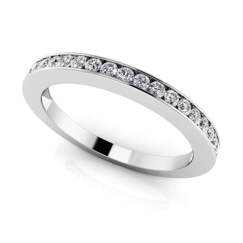 Twenty Channel Set Diamond Anniversary Diamond Ring with 0.30 ct.(finished) 1.5mm