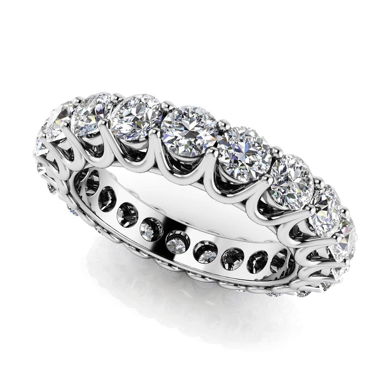 Unique Shared Prong Diamond Eternity Lab-Grown Diamond Ring with 1.22 ct.(finished) 2.3mm