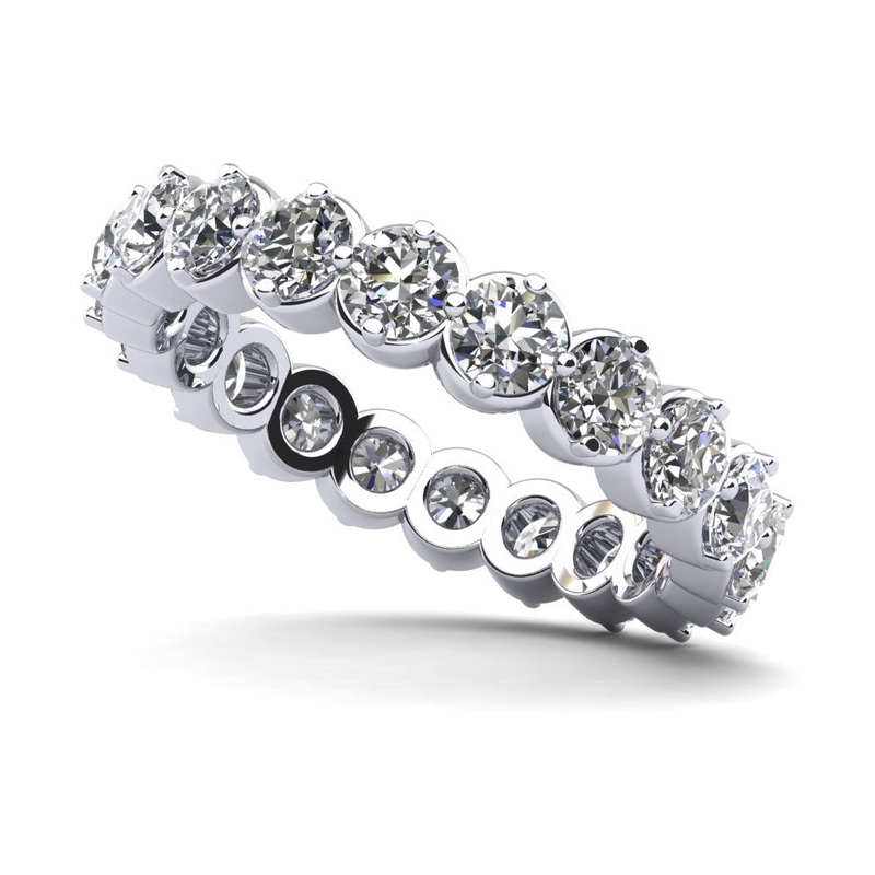 Uniquely Elegant Eternity Lab-Grown Diamond Ring with 1.38 ct.(finished) 2.5mm
