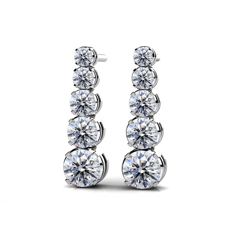 Vertical Journey  Lab-Grown Diamond Earrings with 0.73 ct.(finished)