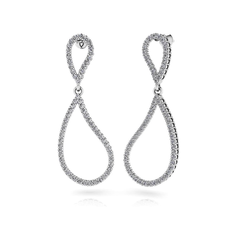 Wavy Eight  Lab-Grown Diamond Earrings with 0.70 ct.(finished) 1.1mm