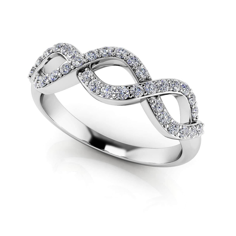 Woven Diamond Anniversary Ring with 0.29 ct.(finished) 1.2mm