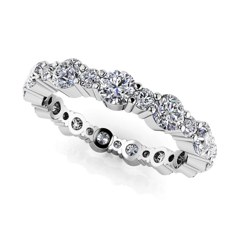 Alternating Diamond Eternity Ring In Lab-Grown Diamond  with 1.10 ct.(finished) 1.4mm, 2.5mm