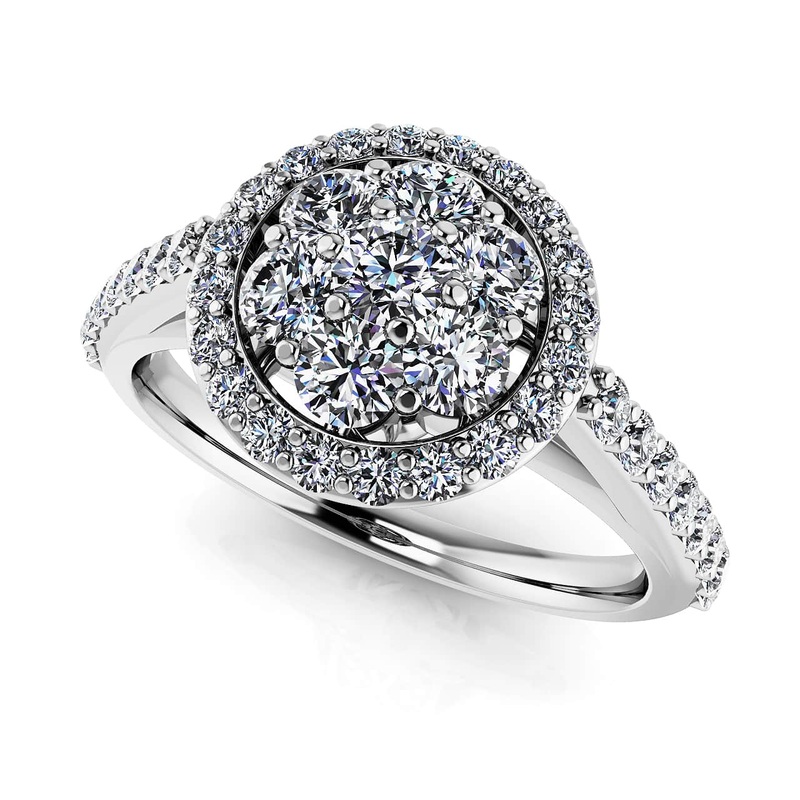 Blossoming Love Diamond Cluster Ring Lab-Grown Diamond  with 0.71 ct.(finished)