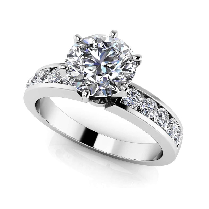 Channel Band Diamond Ring Lab-Grown Diamond  with 0.72 ct. (0.50 ct. center diamond)