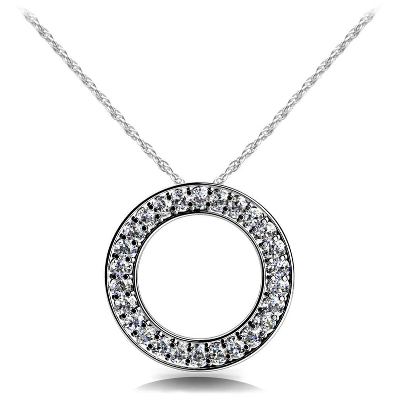 Diamond Circle Lab-Grown Diamond Pendant with 0.45 ct.(finished) 1.5mm