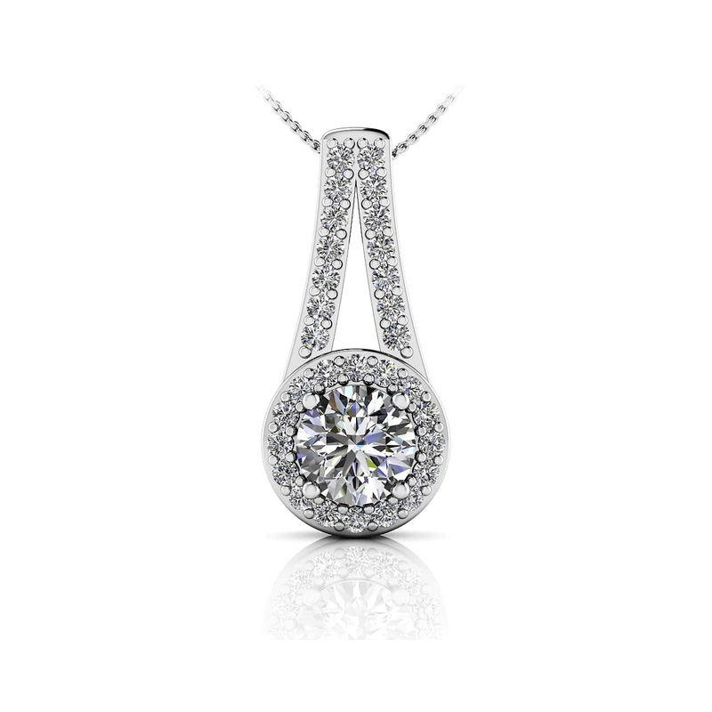 Diamond Drop Lab-Grown Diamond Pendant with 0.38 ct. (0.20 ct. center diamond)