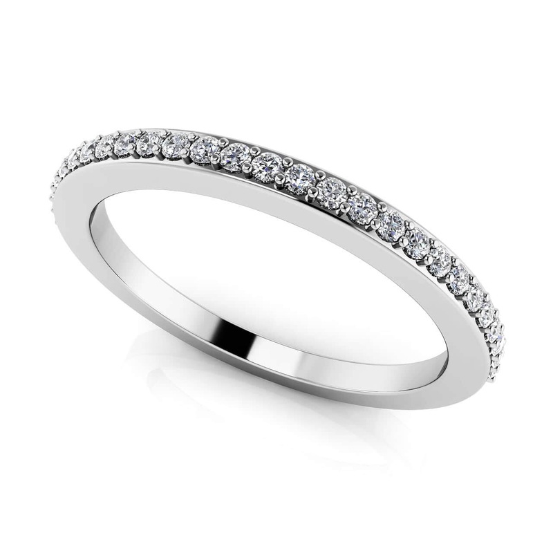 Elegant Prong Diamond Wedding Diamond Ring with 0.19 ct.(finished) 1.1mm