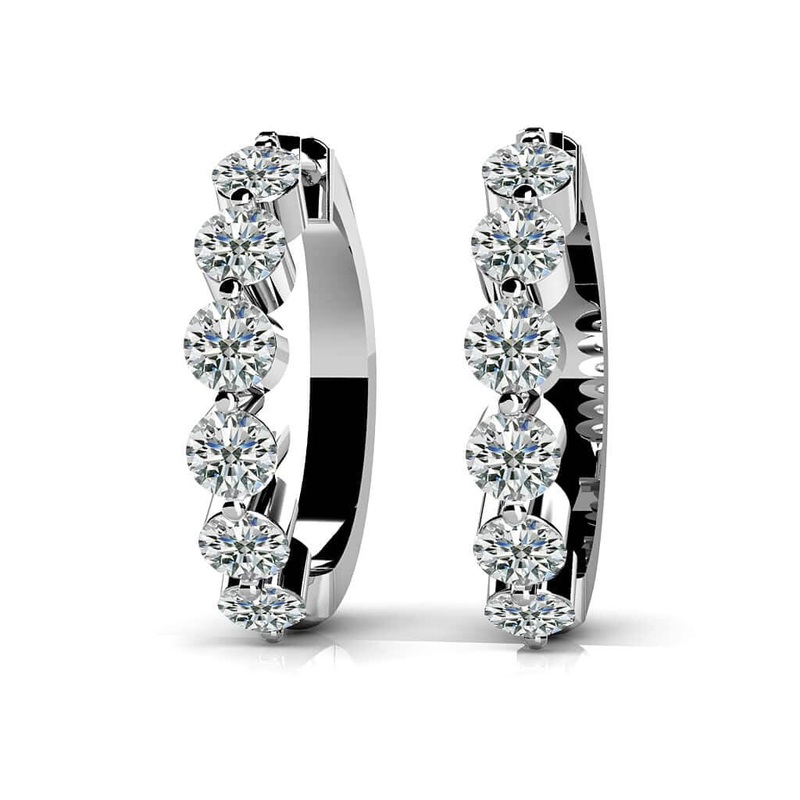 Essential Diamond Hoop Earrings with 0.46 ct.(finished) 2mm