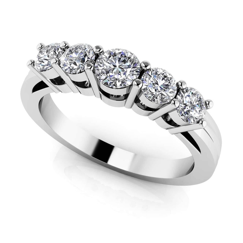 Five Stone Anniversary Band Lab-Grown Diamond  with 0.40 ct.(finished) 2.6mm, 3.2mm