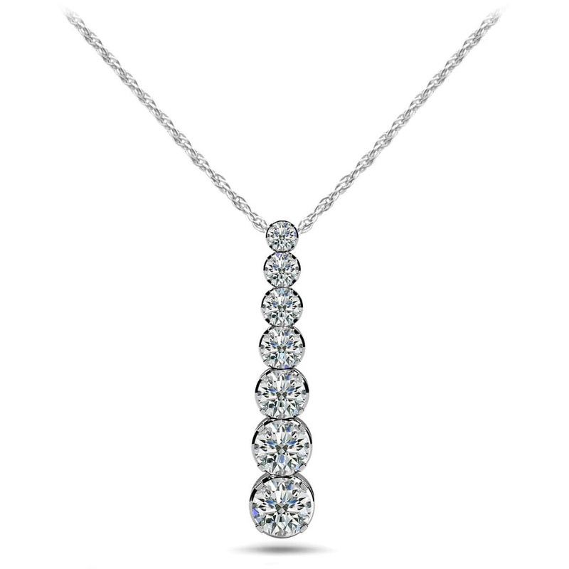 Four Prong Graduated Diamond Drop Lab-Grown Diamond Pendant with 0.51 ct.(finished)