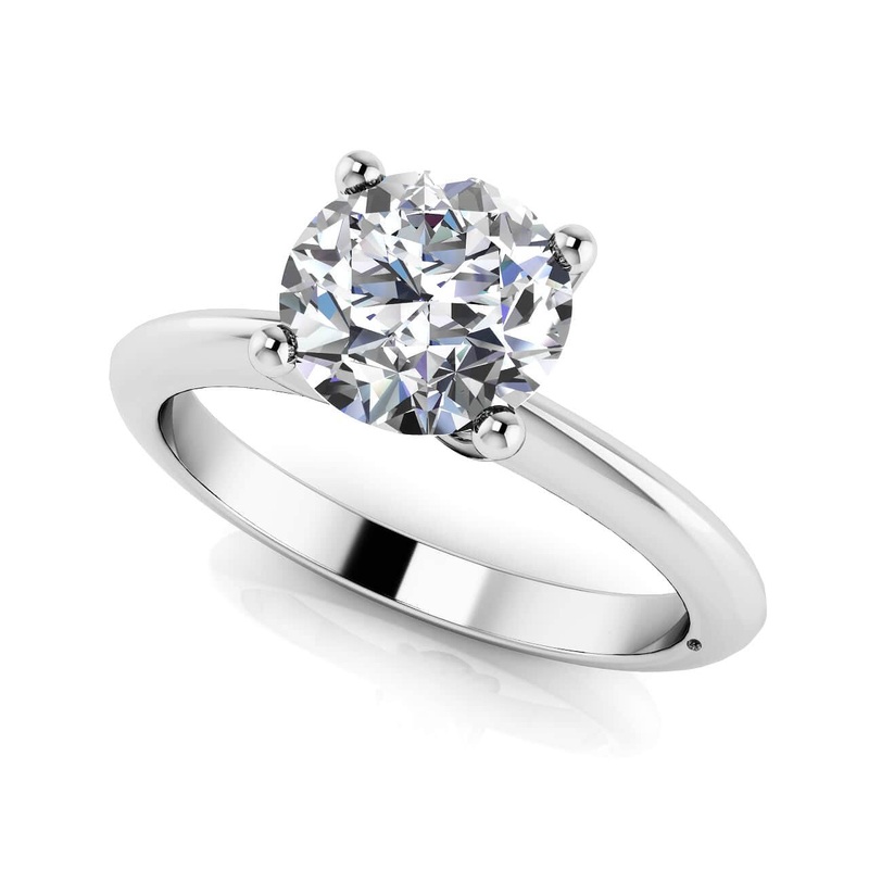 Four Prong Timeless Round Solitaire Ring Lab-Grown Diamond with 0.75 ct.(finished) 5.7mm