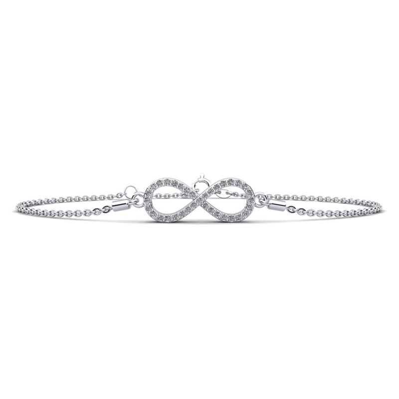 Illustrious Infinity Diamond Adjustable Diamond Bracelet with 0.27 ct.(finished) 1.1mm, 1.2mm