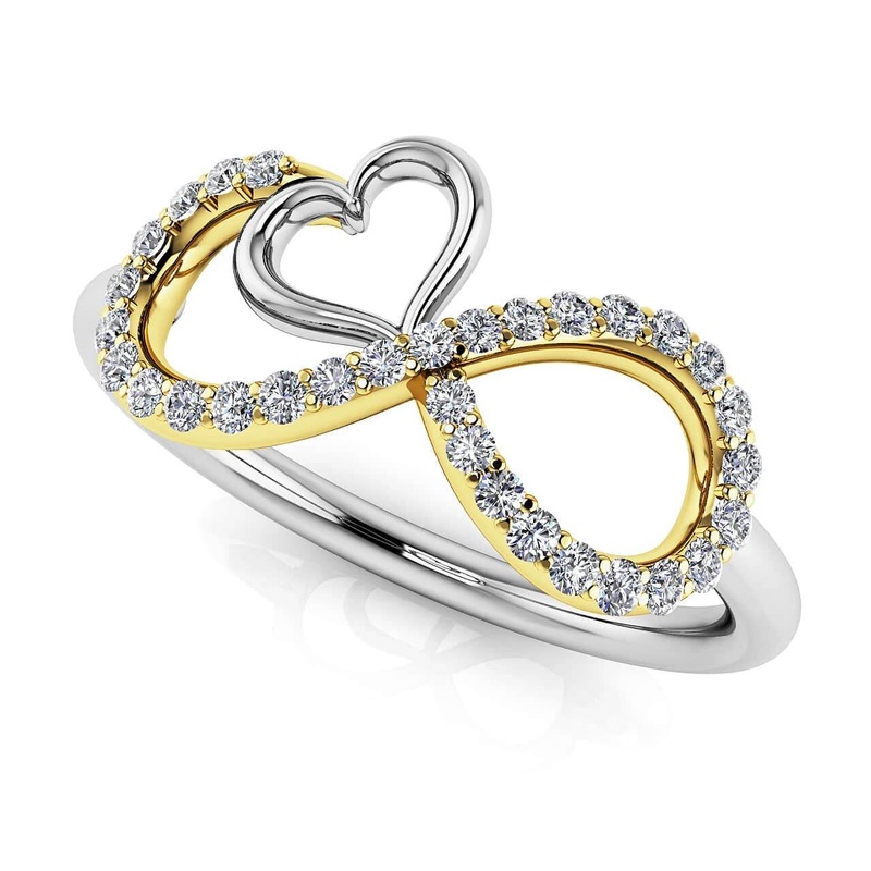 Infinite Loving Expression Ring In Diamond with 0.21 ct.(finished) 1mm, 1.1mm, 1.2mm