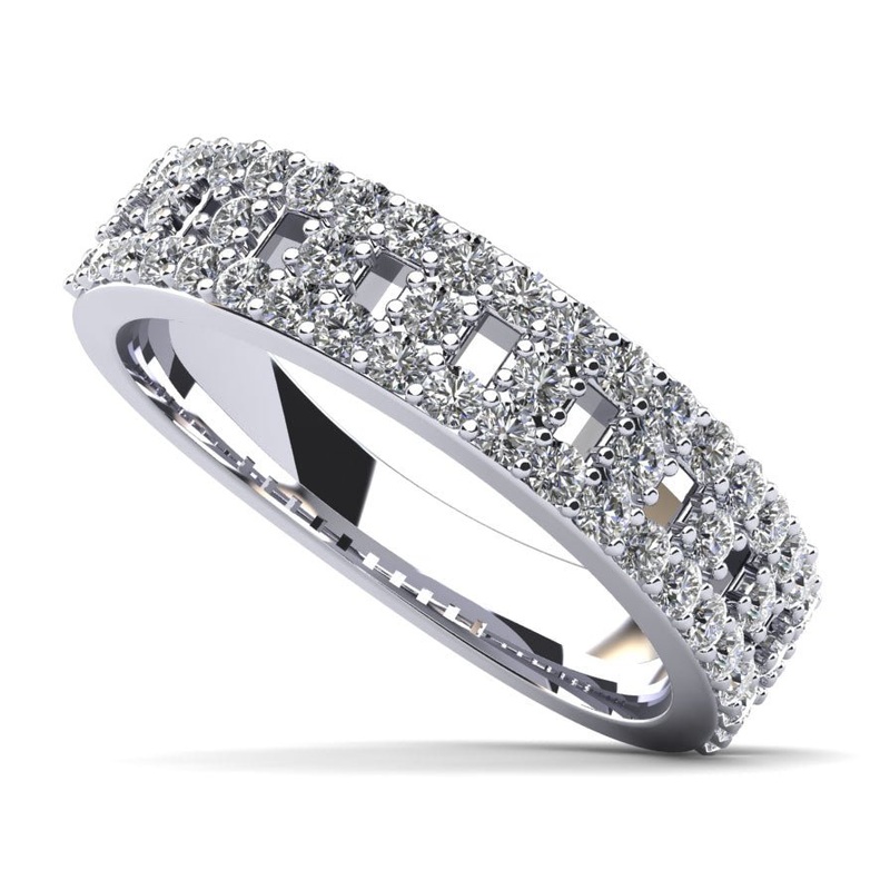 Modern Lab-Grown Diamond Anniversary Ring with 0.69 ct.(finished) 1.4mm