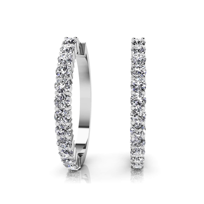 Must Have Lab-Grown Diamond Hoop Earrings with 0.49 ct.(finished) 1.6mm
