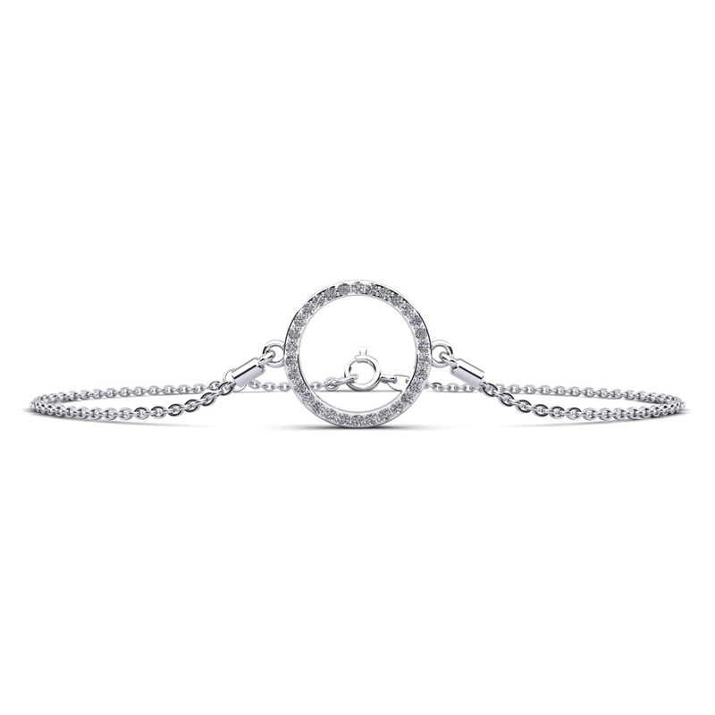 Perfect Circle Diamond Adjustable Diamond Bracelet with 0.24 ct.(finished) 1.2mm