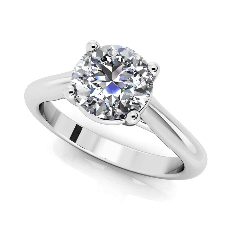 Round Brilliant Cut  Lab-Grown Diamond Solitaire Ring with 0.50 ct.(finished) 5mm