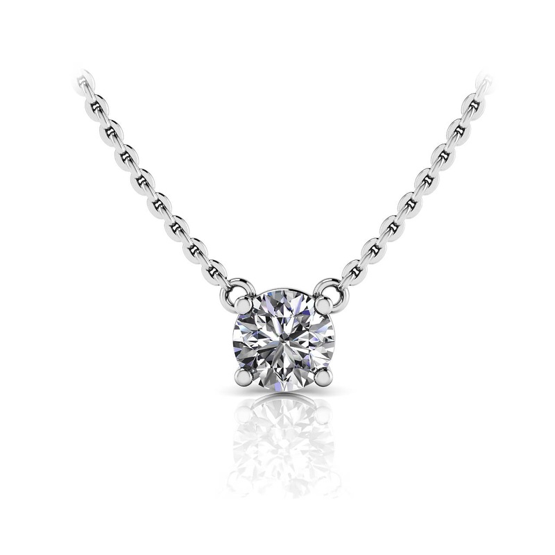 Simply Divine Diamond Solitaire Lab-Grown Diamond Pendant with 0.50 ct.(finished) 5mm