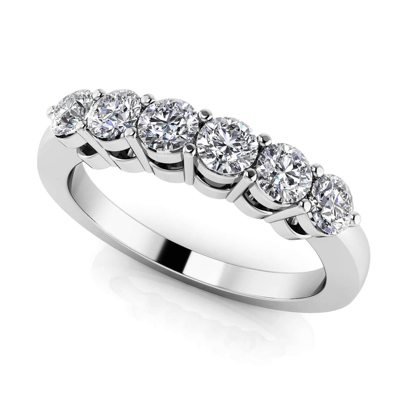 Six Across ab-Grown Diamond  Band with 0.96 ct.(finished) 3.5mm