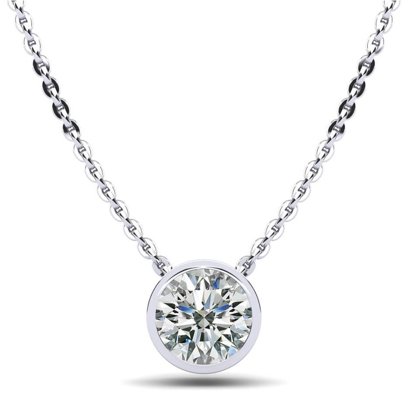 Solitaire Brilliant Round Lab-Grown Diamond Pendant with 0.50 ct.(finished) 5mm