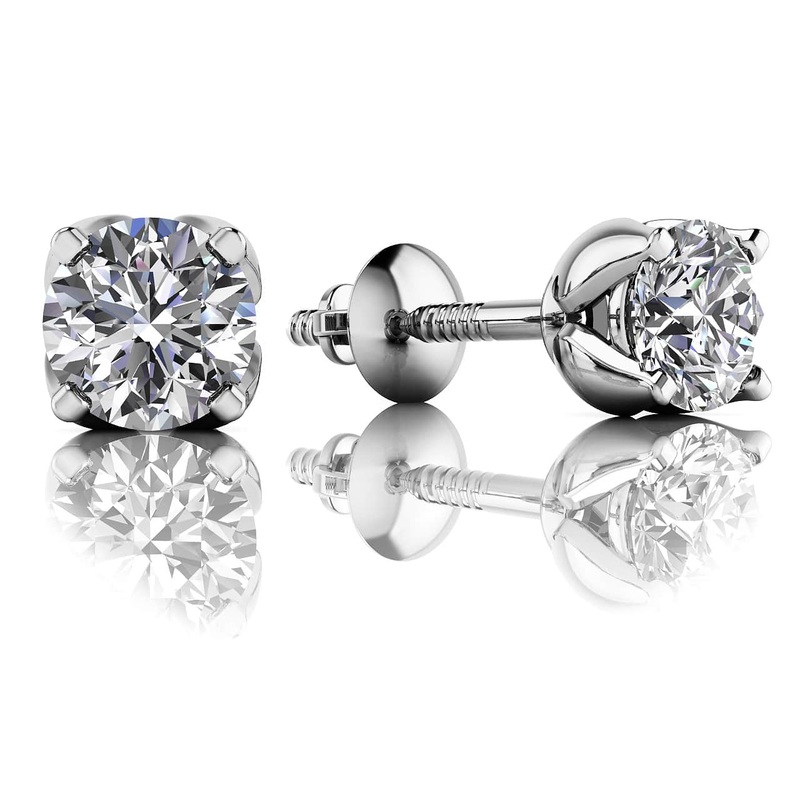 Stunning Tulip Diamond Stud Earrings with 0.32 ct.(finished) 3.5mm