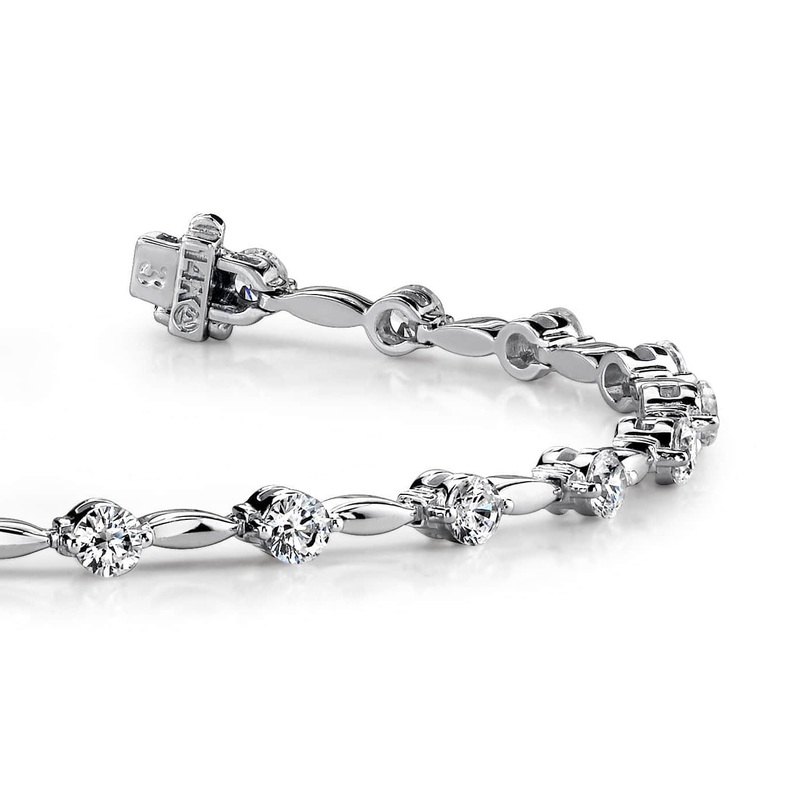Teardrop Link Lab-Grown Diamond Bracelet with 0.99 ct.(finished) 2mm