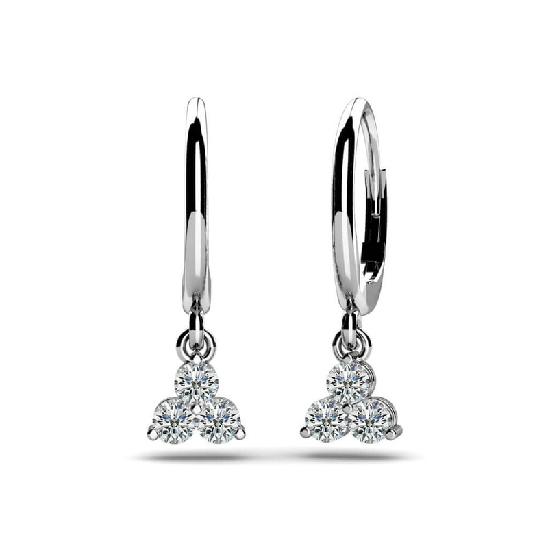 Trillium Diamond Drop Lab-Grown Diamond Earrings with 0.63 ct.(finished) 3.0mm