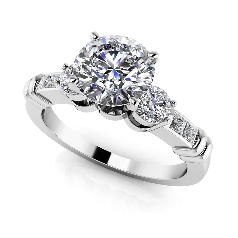 Triple Contrast Lab-Grown Diamond Engagement Ring with 0.83 ct. (0.50 ct. center diamond)